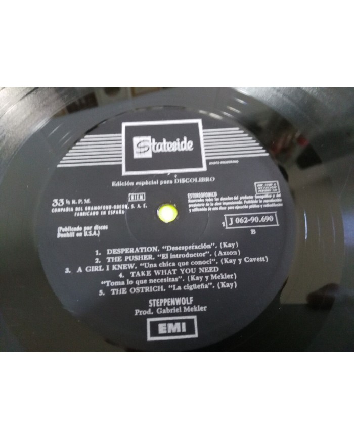 STEPPENWOLF SELF TITLED LP VINILO 12" DISCOLIBRO Edicion Espa?a 1970 G+/G+ - 2T