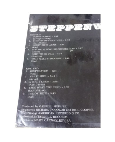 STEPPENWOLF SELF TITLED LP VINILO 12" DISCOLIBRO Edicion Espa?a 1970 G+/G+ - 2T