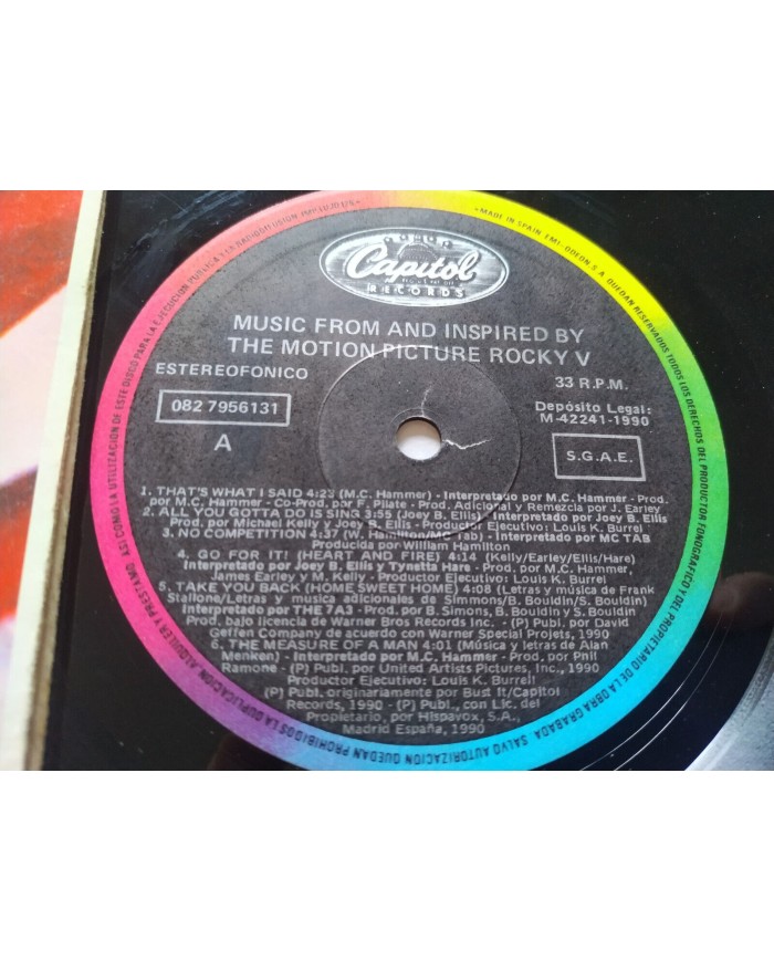 Rocky V Soundtrack MC Hammer Elton John 1990 Spain Press LP Vinilo 12" VG/VG Am
