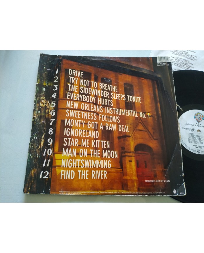 R.E.M. Automatic For The People 1992 9362-45055-1 WX 488 LP Vinilo 12" G+/VG T3