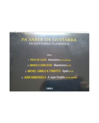 Pa Saber de Guitarra La Flamenca Paco de LuciaTomatito 2021 LP Vinilo 12" Nuevo