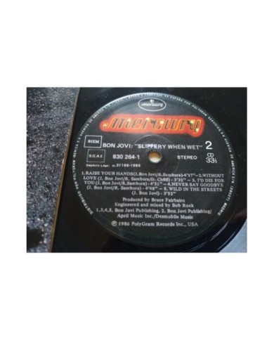 Bon Jovi Slippery When Wet 830264-1 1986 First Press LP Vinilo 12" VG/VG Mg Am