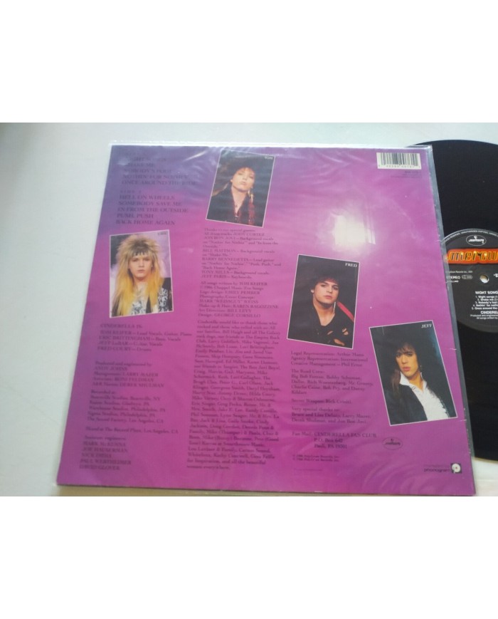 Cinderella Night Songs 830076-1 1986 First Press - LP Vinilo 12" VG/VG Mg Am