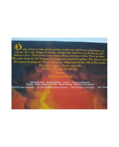 Manowar Fighting The World 790563-1 1987 First Press LP Vinilo 12" VG/VG Mg Am