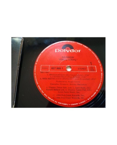 Rainbow Finyl Vinyl 827988-1 1986 First Press - LP Vinilo 12" VG/VG Mg Am
