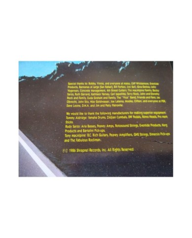 Tony Macalpine Project Driver RR9632 1987 First Press LP Vinilo 12" VG/VG Mg