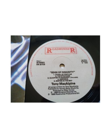 Tony Macalpine Edge Of Insanity RR9706 1986 First Press LP Vinilo 12" VG/VG Mg A