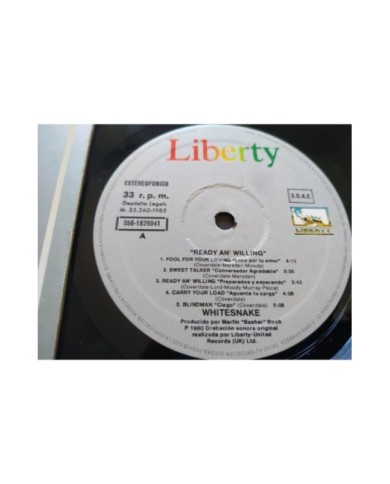 Whitesnake Ready And Willing 1980 Spain First Press - LP Vinilo 12" VG/VG Mg