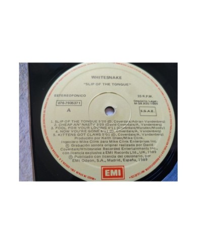 Whitesnake Slip Of The Tongue 1989 Spain First Press - LP Vinilo 12" VG/VG Mg Am