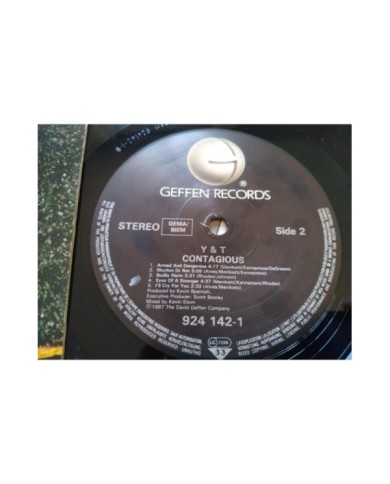Y&T Contagious 924142-1 1987 German First Press - LP Vinilo 12" VG/VG Mg Am