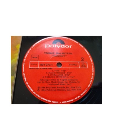 Yngwie J Malmsteen Trilogy 1986 8310731 First Press - LP Vinilo 12" VG/VG Mg Am