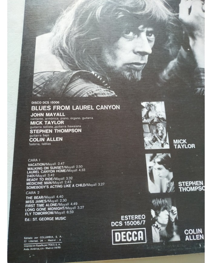John Mayall & The Bluesbreakers Blues From Laurel Canyon 2 x LP Vinilo 12" VG/VG