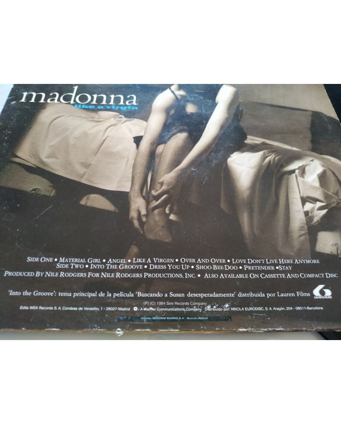 Madonna Like A Virgin Sire 925181-1 1984 First Press - LP Vinilo 12" VG/VG Am