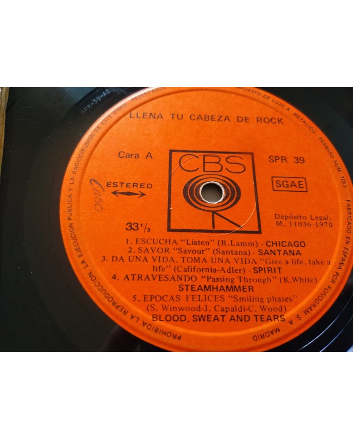 Llena Tu Cabeza de Rock Byrds Janis Joplin Santana 1970 2 x LP 12" Vinilo G+/G+