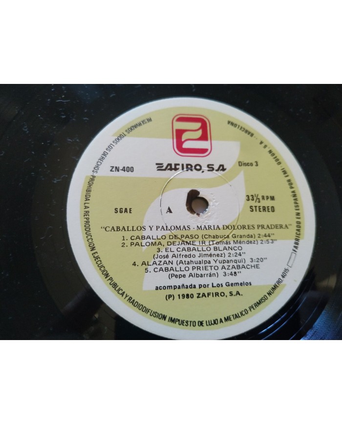 Maria Dolores Pradera Album de Oro Zafiro ZN-400 1980 4 x LP 12" Vinilo VG/VG Mb