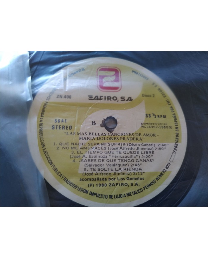 Maria Dolores Pradera Album de Oro Zafiro ZN-400 1980 4 x LP 12" Vinilo VG/VG Mb