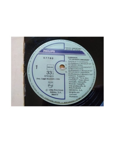 Camaron de la Isla Te Lo Dice Camaron 57760 Philips 1986 LP Vinilo 12" G+/G+ Mb