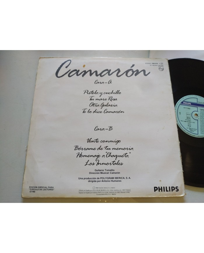 Camaron de la Isla Te Lo Dice Camaron 57760 Philips 1986 LP Vinilo 12" G+/G+ Mb