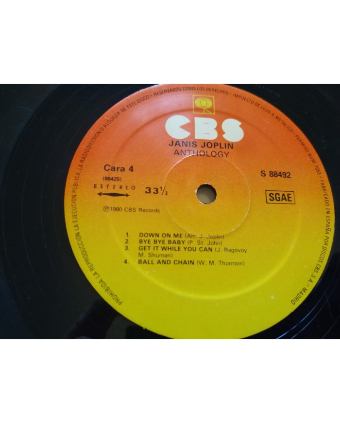 Janis Joplin Anthology 1980 CBS First Press S88492 - 2 x LP Vinilo 12" G+/G+ Mb