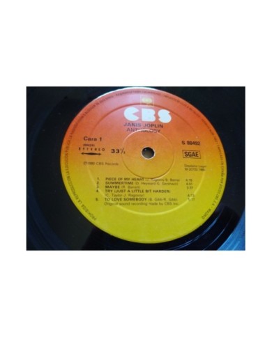 Janis Joplin Anthology 1980 CBS First Press S88492 - 2 x LP Vinilo 12" G+/G+ Mb