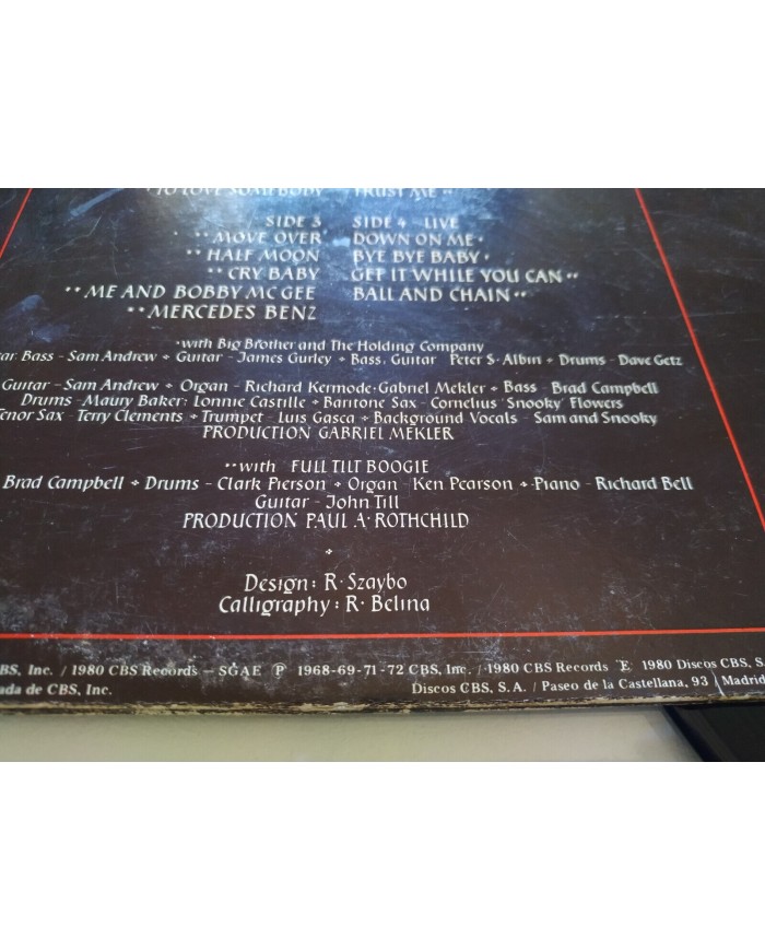 Janis Joplin Anthology 1980 CBS First Press S88492 - 2 x LP Vinilo 12" G+/G+ Mb
