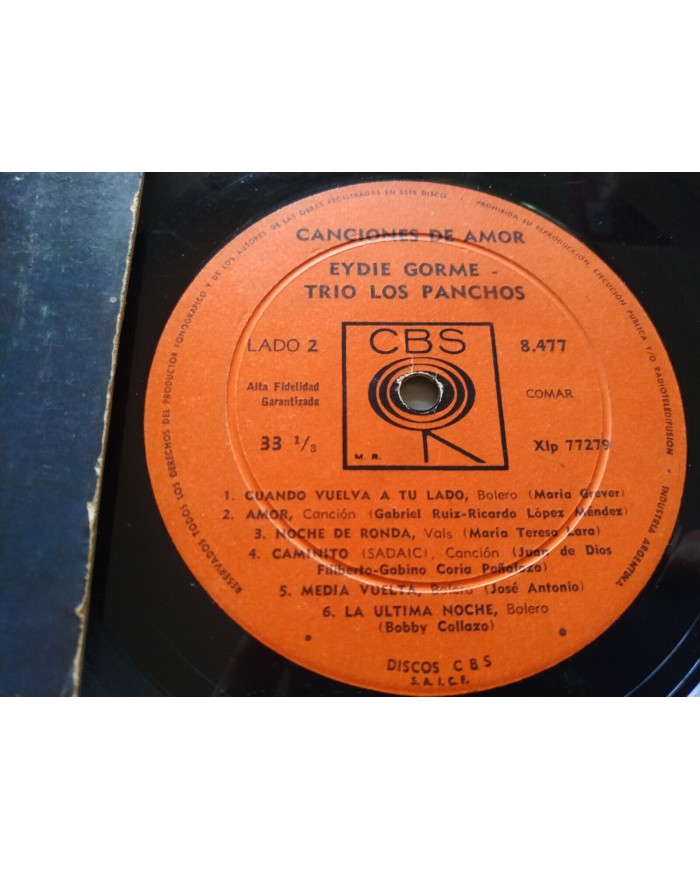 Eydie Gorme Trio Los Panchos Canciones De Amor 1966 CBS 8477 LP Vinilo 12" G+/G+