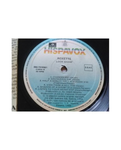 Roxette Look Sharp 1989 Hispavox 066-7910981 Spain Press LP Vinilo 12" VG/VG 4T
