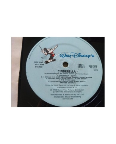 Cinderella Cenicienta Soundtrack V.O. Walt Disney - LP Vinilo 12" VG/VG 3T