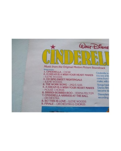 Cinderella Cenicienta Soundtrack V.O. Walt Disney - LP Vinilo 12" VG/VG 3T