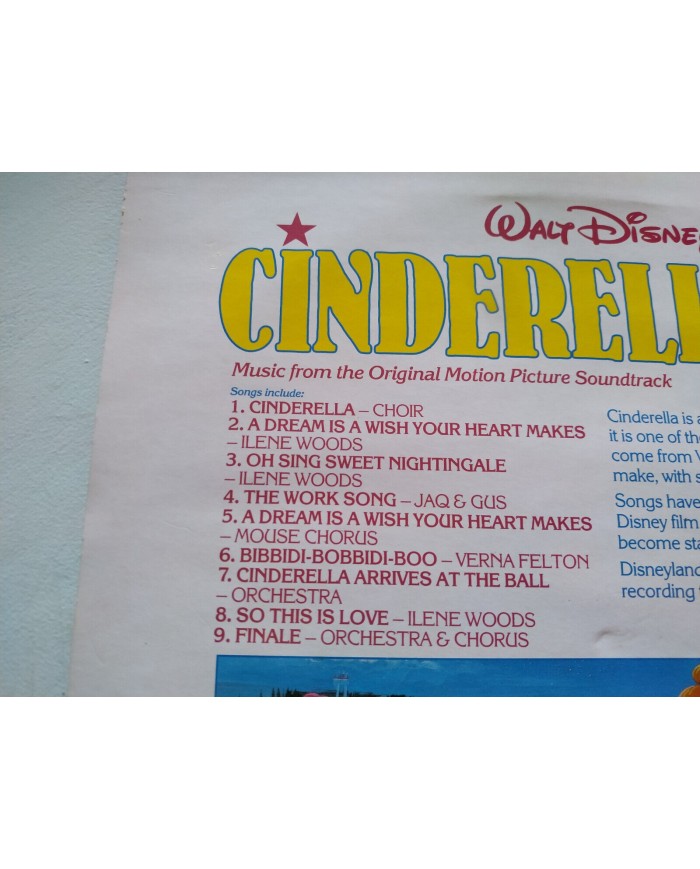 Cinderella Cenicienta Soundtrack V.O. Walt Disney - LP Vinilo 12" VG/VG 3T