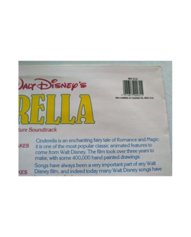 Cinderella Cenicienta Soundtrack V.O. Walt Disney - LP Vinilo 12" VG/VG 3T