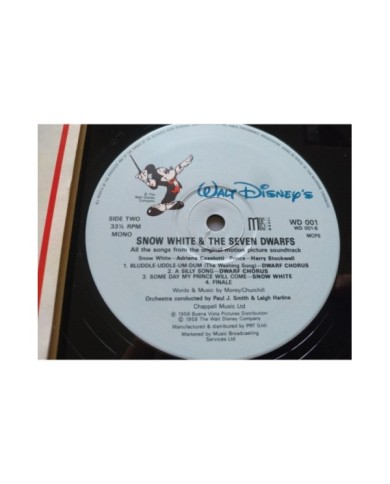 Snow White Seven Dwarfs Soundtrack V.O. Walt Disney WD001 - LP Vinilo 12" VG/VG