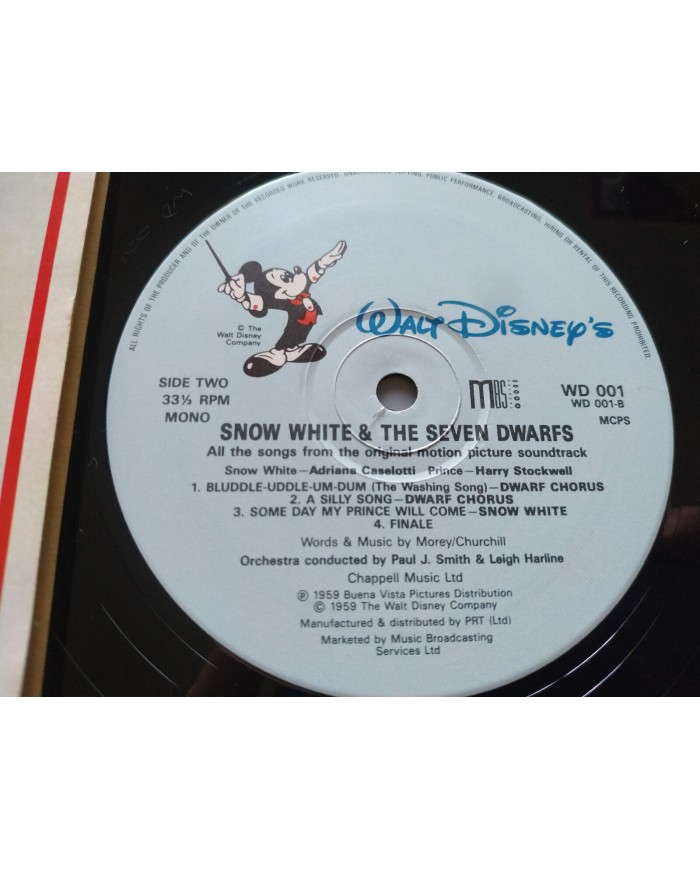 Snow White Seven Dwarfs Soundtrack V.O. Walt Disney WD001 - LP Vinilo 12" VG/VG