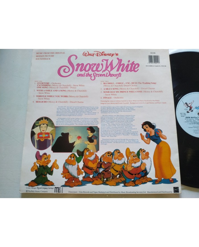 Snow White Seven Dwarfs Soundtrack V.O. Walt Disney WD001 - LP Vinilo 12" VG/VG