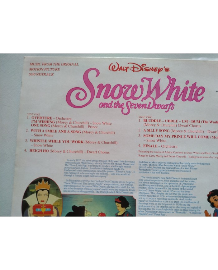 Snow White Seven Dwarfs Soundtrack V.O. Walt Disney WD001 - LP Vinilo 12" VG/VG