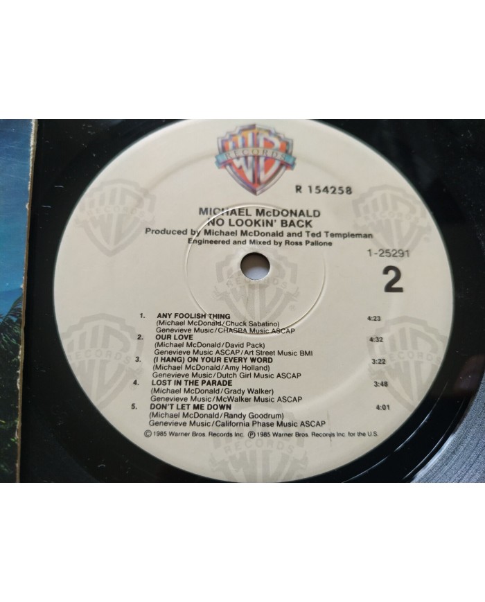Michael McDonald No Lookin Back 1985 1-25291 Warner USA - LP 12" Vinilo VG/VG Am