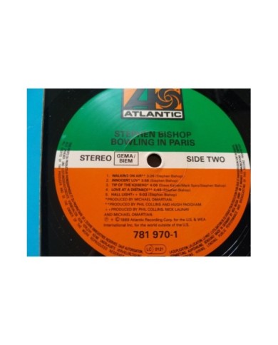 Stephen Bishop Bowling In Paris 781970-1 Atlantic 1989 - LP 12" Vinilo VG/VG Am Stephen Bishop Bowling In Paris 781970-1 Atlantic 1989 - LP 12" Vinilo VG/VG Am