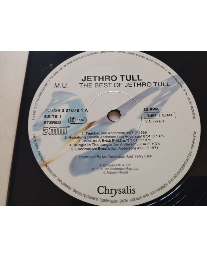 Jethro Tull M.U. The Best Of Jethro Tull Chrysalis - LP Vinilo 12" VG+/VG+ 4T