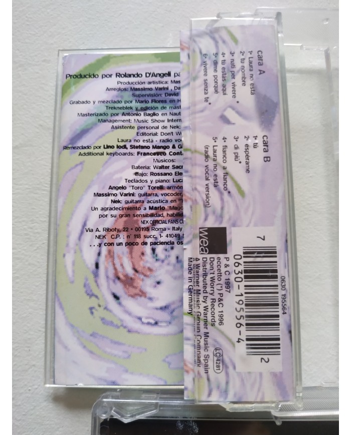 NEK Nek 1997 WEA Laura No Esta German Press - Cinta Tape Cassette