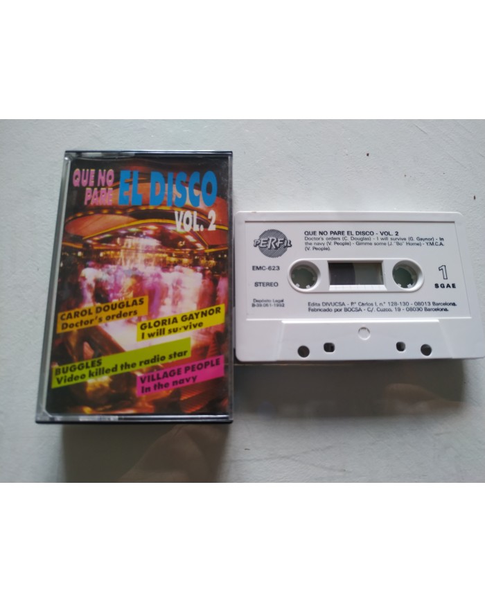 Que No Pare el Disco Vol 2 Gloria Gaynor Village People 1992 Cinta Tape Cassette