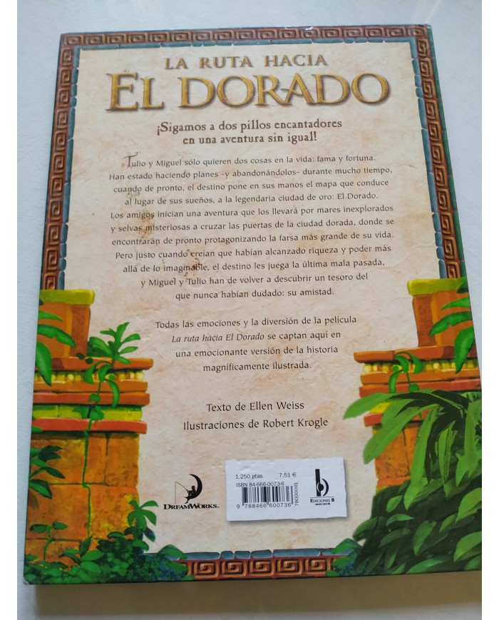 La Ruta Hacia el Dorado Ilustrado 2000 Dreamworks - LIBRO Español Am