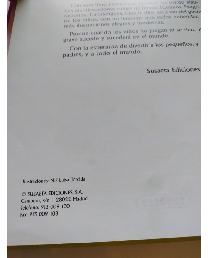 Rie Que Rie Exageraciones Chistes Trabalenguas Colmos Susaeta - LIBRO Español Am