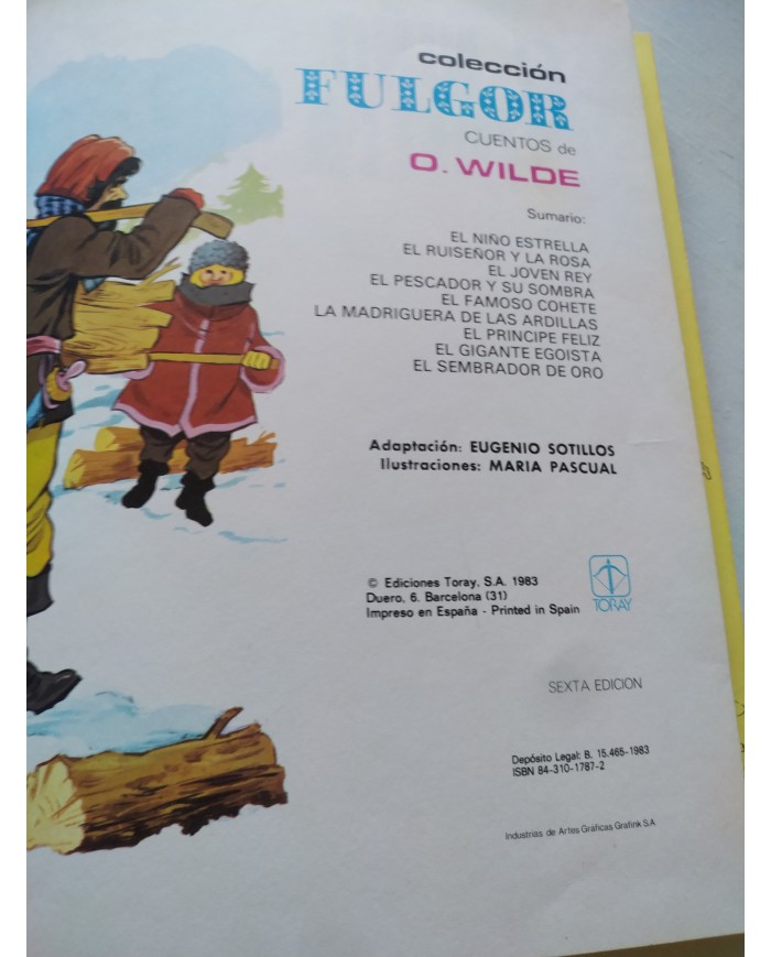 Oscar Wilde Cuentos de Oscar Wilde Toray 1983 - LIBRO Español