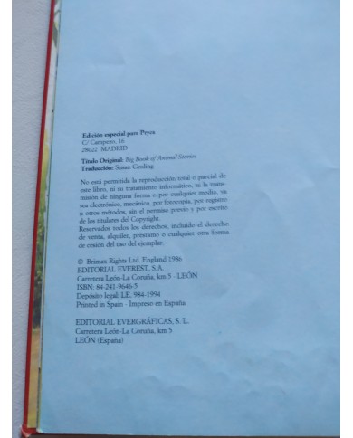 Mi Gran Libro de Cuentos de Animales Lucy Kincaid 1986 - LIBRO Español