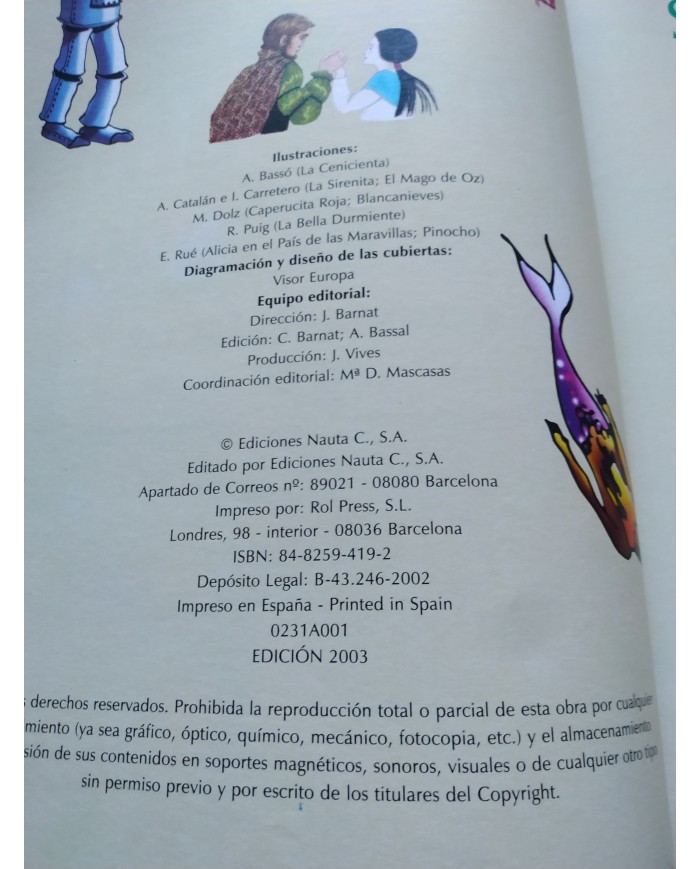 El Jardin Encantado 8 Cuentos Clasicos Nauta 2002 - LIBRO Español