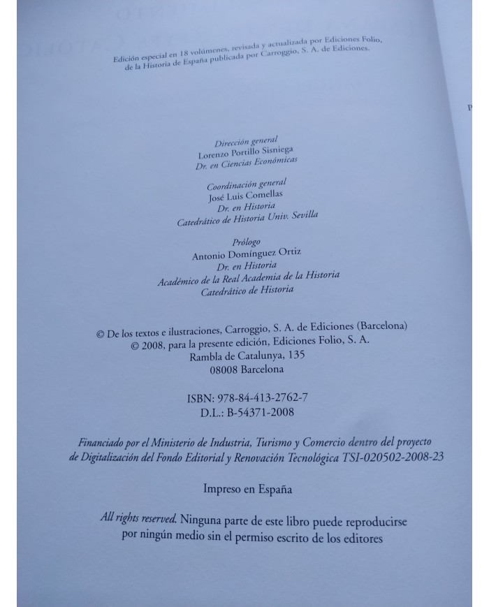 El Renacimiento y la España de los Reyes Catolicos 2008 Folio - LIBRO Español Am