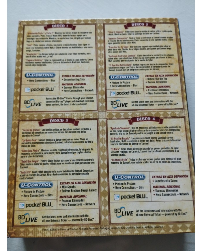 HEROES Temporada 4 - 4 x Blu-Ray Edicion Especial Español Ingles Frances