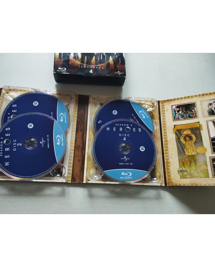HEROES Temporada 4 - 4 x Blu-Ray Edicion Especial Español Ingles Frances