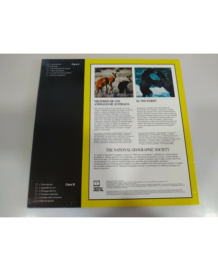 National Geographic Oso Pardo Misterios animales Australia - LASERDISC LD - 2T National Geographic Oso Pardo Misterios animales Australia - LASERDISC LD - 2T