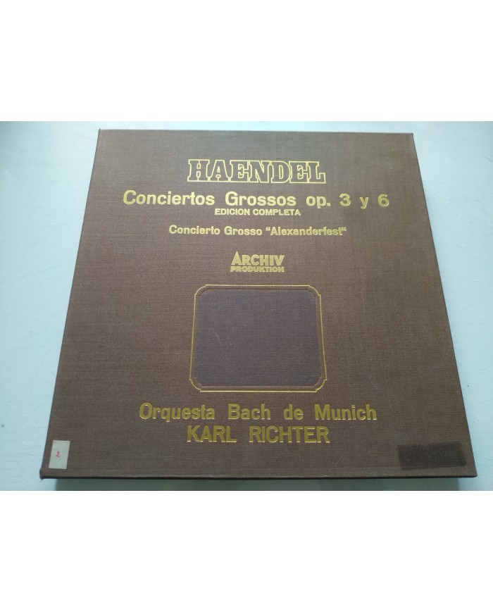 Haendel Conciertos Grossos Op 3 6 Richter Box 6 x LP + Libreto 12" Vinilo VG/VG